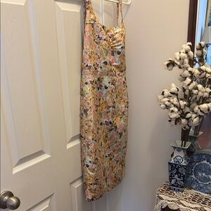 Anthropology Floral Spaghetti Strap Dress